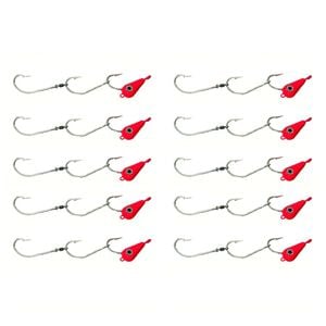 10x 30g TT Lures Bait Trolling Size 5/0 Tarpon Hooks Mackeral Rig - Red
