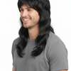 MULLET WIG 80s Fancy Dress s Party Costume Rock Bogan Accessory Punk 70s 90s Black Longer