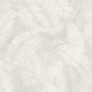 Grandeco 53cm x 10.05m Light Grey Leaf Wallpaper