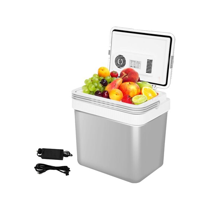 Advwin 24L Mini Fridge Portable Car Fridge, AC/DC Powered Electric Cooler and Warmer Grey