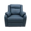 Bella 1 Seater Electric Recliner Genuine Leather Upholstered Lounge - Blue