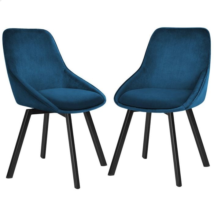 ALFORDSON Dining Chairs Swivel Velvet x2 - Bunnings Australia