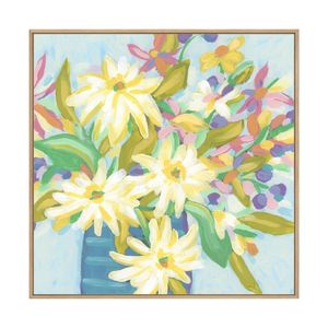 Artey | Sunny Day Bouquet I - Framed Canvas - Natural Frame - 100 x 100cm