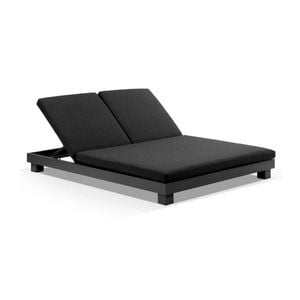 Santorini Double Sun Lounge In Charcoal Aluminium