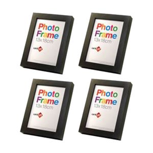 4x Unigift Timeless Special Design Photo Wooden Black Frame - 13x18cm/5x7"