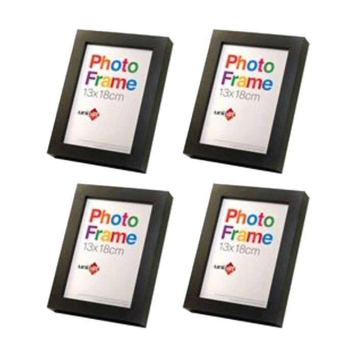 4x Unigift Timeless Special Design Photo Wooden Black Frame - 13x18cm/5x7"