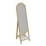 Flexi Storage Living White & Bamboo Standing Mirror 