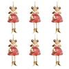 6PK Urban Curvy Angels Holding Heart Hanging Decoration 12cm Red Assorted