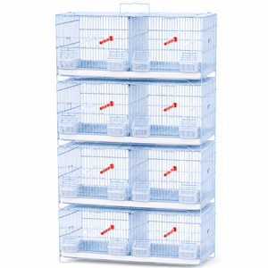 Salesbay 4x Stackable Bird Breeding Cages For Canary Finch White Aviary