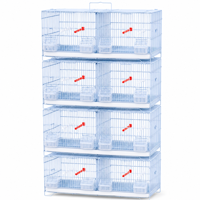 Salesbay 4x Stackable Bird Breeding Cages For Canary Finch White Aviary