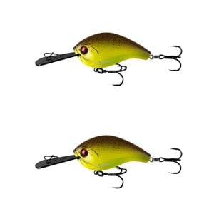2x 13 Fishing 60mm Jabber Jaw Deep Crankbait Fishing Lure -Chartreuse Root Beer