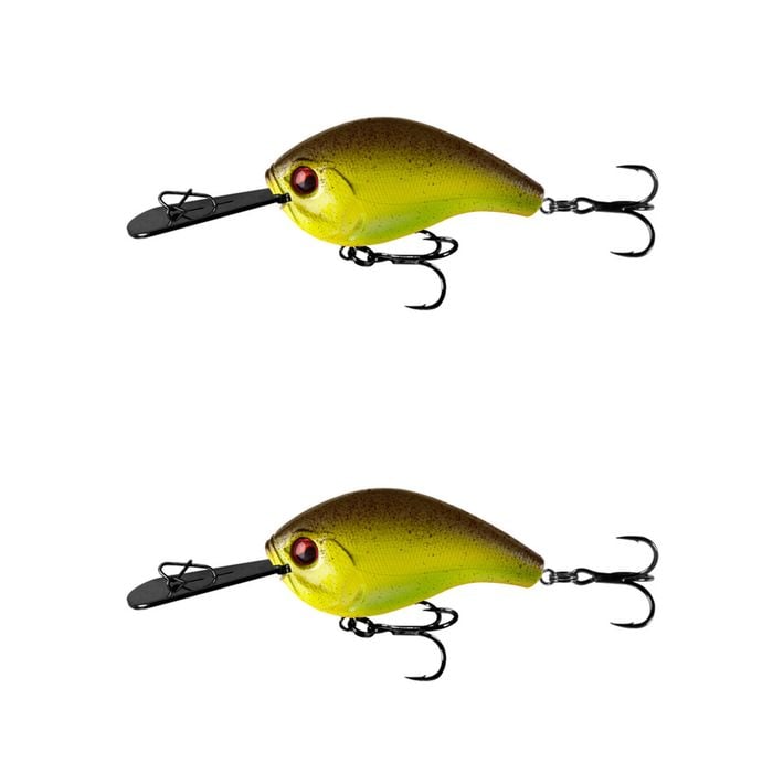 2x 13 Fishing 60mm Jabber Jaw Deep Crankbait Fishing Lure -Chartreuse Root Beer