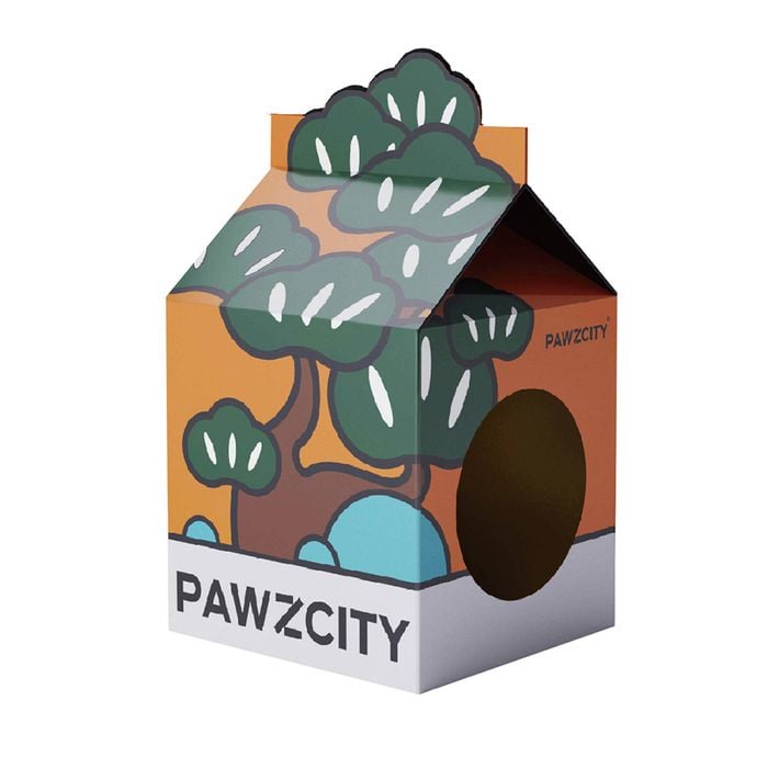 Pawzcity 63cm Cardboard Cat Scratcher House - Pine