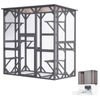 Advwin Walk In Wooden Cat Cage Enclosure + 2-in-1 4.5L Automatic Pet Feeder & 3.5L Pet Water Fountain