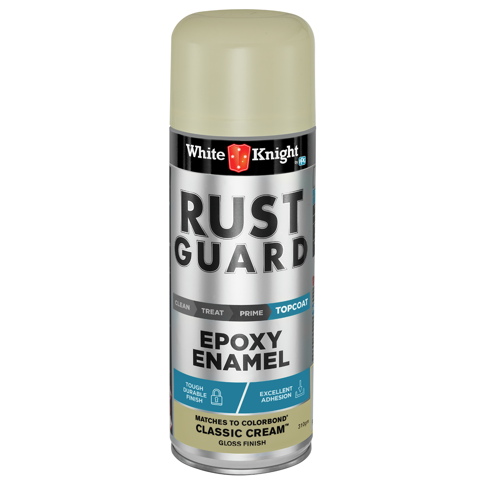 White Knight Rust Guard 310g Gloss Classic Cream Epoxy Enamel Spray Paint product image
