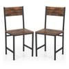 Costway 2pcs Farmhouse Dining Chairs Metal Frame Accent Chairs Kitchen