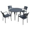 FurnitureOkay Cove 5-Piece Aluminium Outdoor Dining Setting - Charcoal