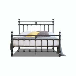 Istyle Modern Classic Valarie King Metal Bed Frame Black