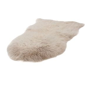 Naturally Sheepskins 90x55cm Stone New Zealand Long Wool Sheepskin Rug - Single