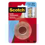 Scotch 25mm x 1.5m Clear Double Sided Mounting Tape
