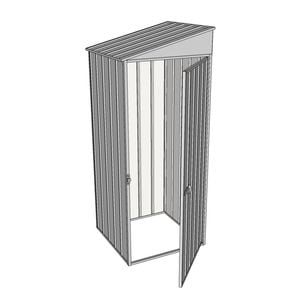 Build-a-Shed 0.8 x 0.8 x 2m Skillion Single Hinged Door Shed - Zinc