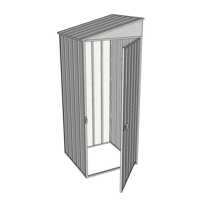 Build-a-Shed 0.8 x 0.8 x 2m Skillion Single Hinged Door Shed - Zinc