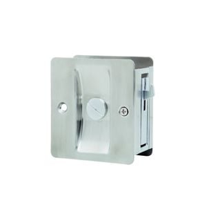 Lockwood Satin Stainless Steel Symmetry Square Passage Cavity Sliding Door Set