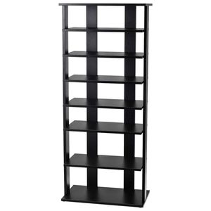 Costway 7tier Shoe Rack Patented 14pairs Corner Stand Shelf Black