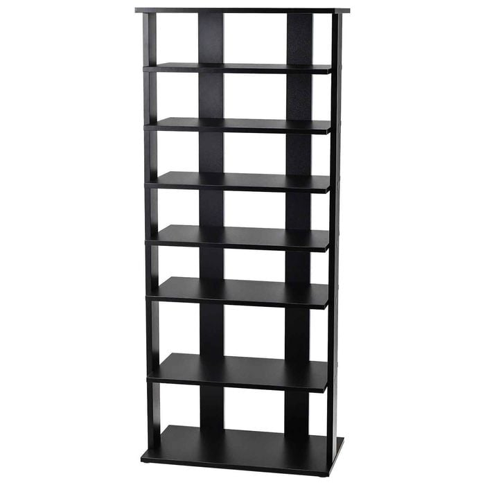 Costway 7tier Shoe Rack Patented 14pairs Corner Stand Shelf Black