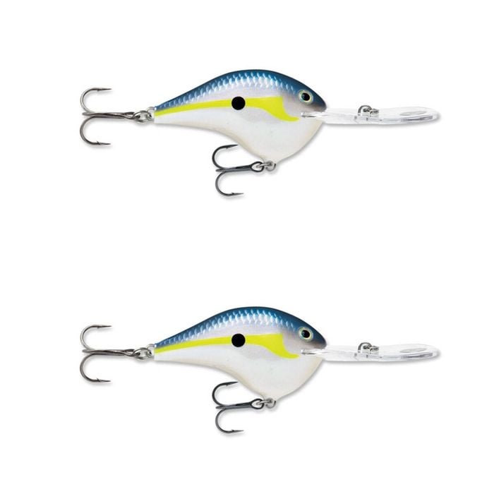 2x Rapala Dives to 20ft Crankbait Lures with Deep Diving Metal Disc - Helsinki