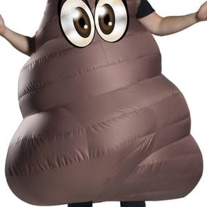 Poop Emoji Novelty Inflatable Mens Brown Fancy Dress Costume - One Size
