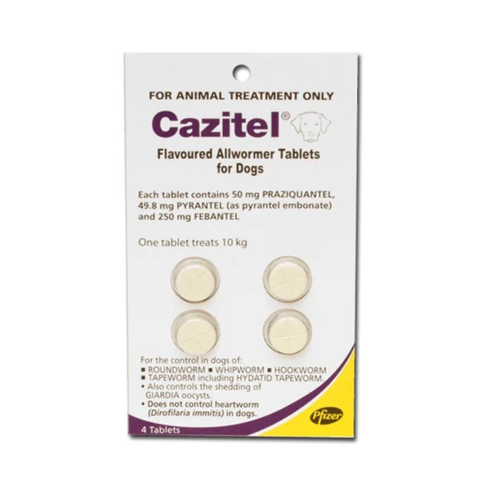 Cazitel Flavoured Allwormer Tablets For Dogs - 4 Pack