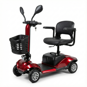 4-wheel Electric Mobility Scooter With Front Basket And Mirrors Yl-09b In Red