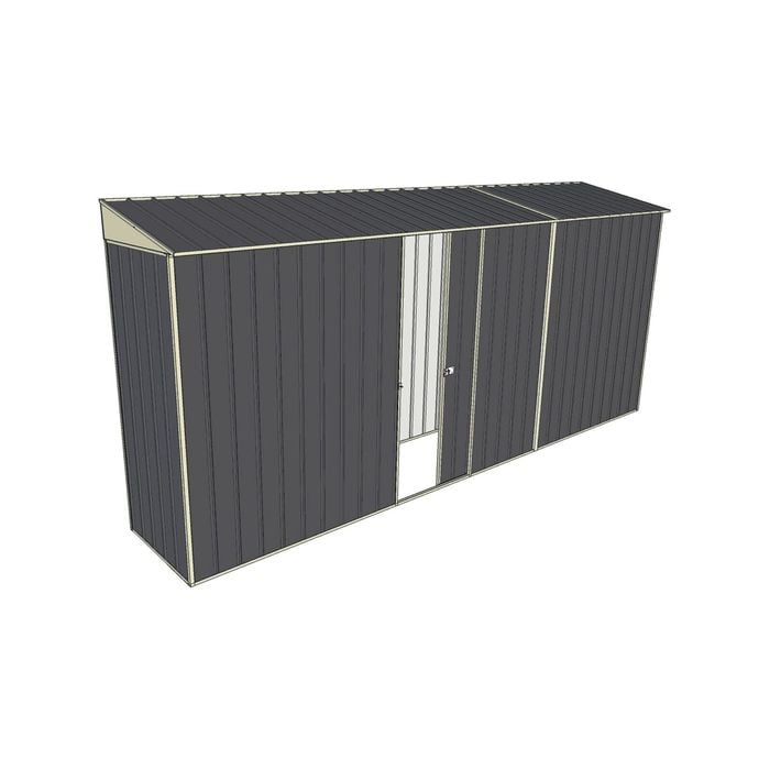 Build-a-Shed 0.8 x 4.5 x 2m Skillion Single Sliding Side Door Shed - Grey