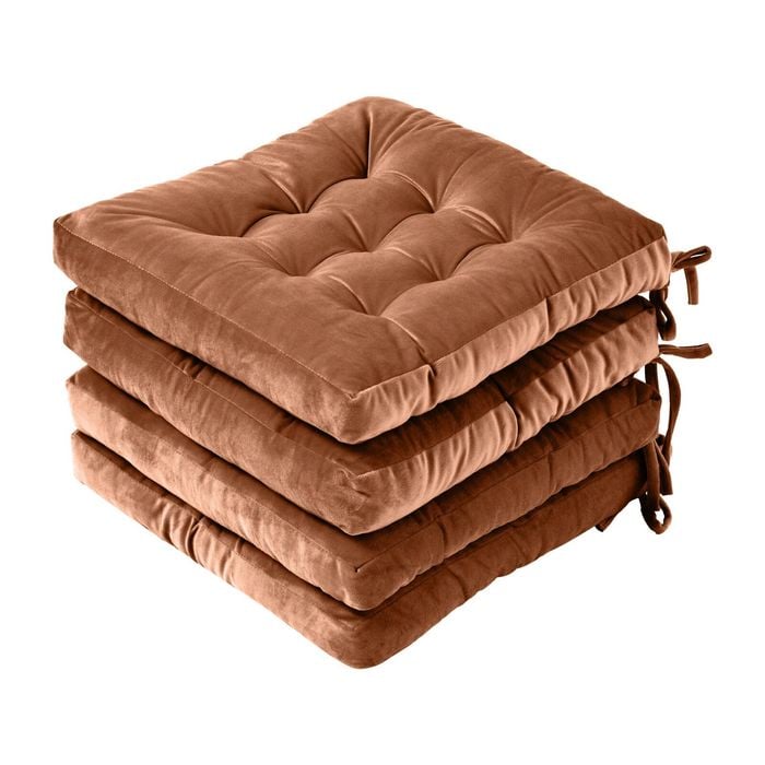 Cadence & Co. Vivienne Velvet Seat Cushion 4 Pack Cinnamon
