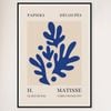 Galrie H. Matisse Blue Foliage Print II - Elegant Découpage Artwork (1955), Black Frame, 70 x 100cm (28 x 40inch)