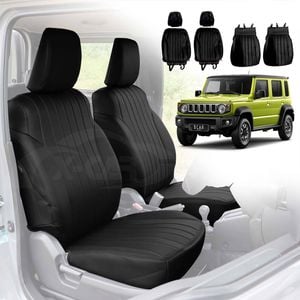 Front Seat Covers for Suzuki Jimny XL 5-Door 2023-Onwards Black Premium Vintage PU Leather Interior