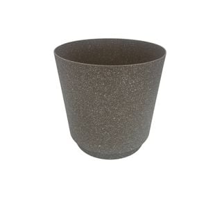 Moda 18cm Brown Round StoneLite Self Watering Plastic Pot
