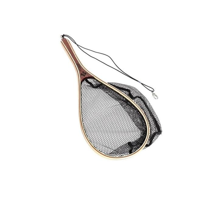 Snowbee Wooden Trout Fishing Landing Net With 6mm Rubber Mesh Small (35 x 23cm)