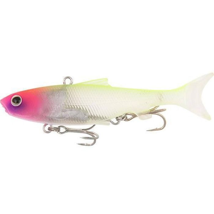 Samaki Vibelicious Thumper Tail Soft Vibe 125mm/30g Fishing Lure Chartreuse Pink Head