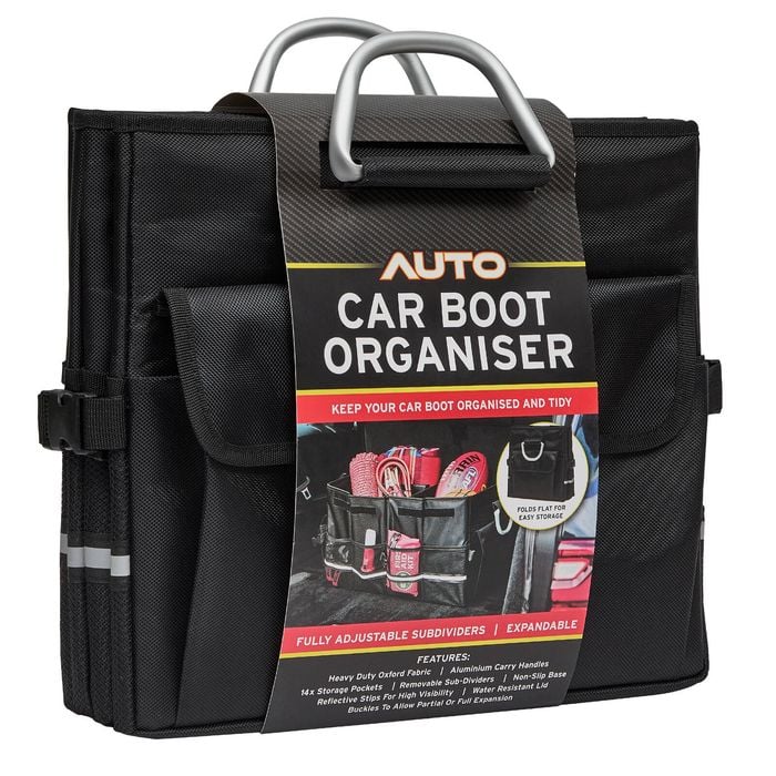 Auto 580 x 340 x 300mm Black Heavy Duty Boot Organiser