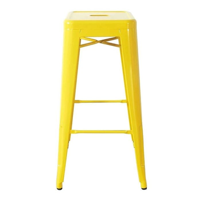 Bolero High Bar Stool Bistro Metal Yellow 4 Pack