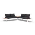 Nova Package B Outdoor Aluminium Modular Corner Lounge White - Denim Grey