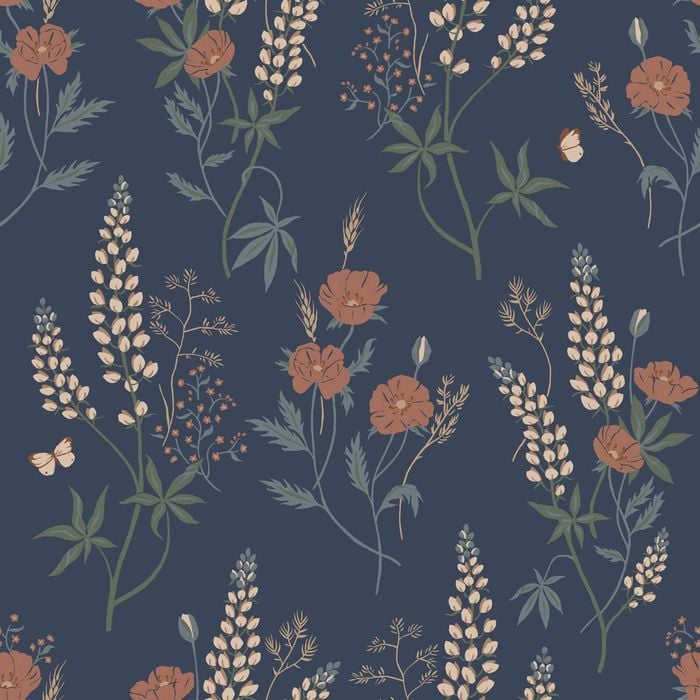 Wallpaper Trader Emma Wallpaper Roll 10.05m X 53cm, Classic Blue