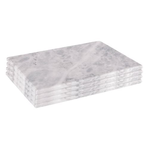 Argon Tableware Marble Rectangle Placemats 30cm x 20cm White Pack