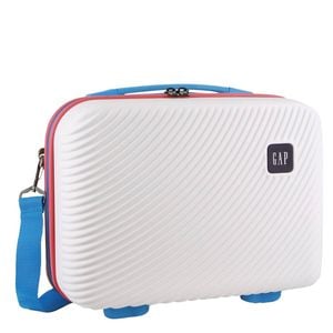 GAP Stripe Hard-Shell Mini Travel Crossbody Bag w/ Zip Pocket 27cm White