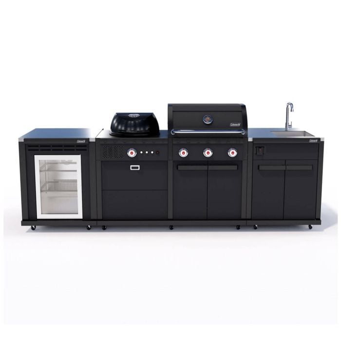 Coleman Revolution Dual Fuel Kitchen With Sink And Fridge Modules - Matt Black