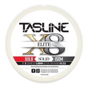 Tasline Elite White 150m Braid Fishing Line 80lb