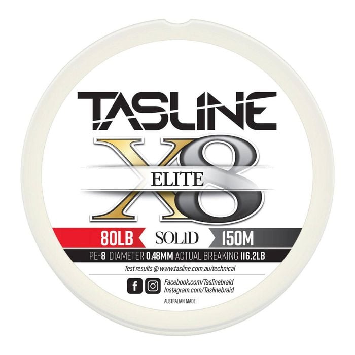 Tasline Elite White 150m Braid Fishing Line 80lb