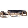 Santorini Package B Outdoor Aluminium Corner Modular Lounge In Teak Look Finish